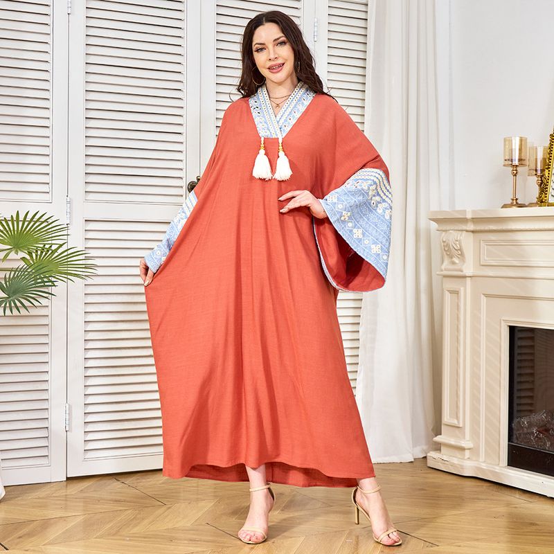 Abito da sera musulmano elegante con ricamo di perline Dubai Türkiye del 2025_voghion.com