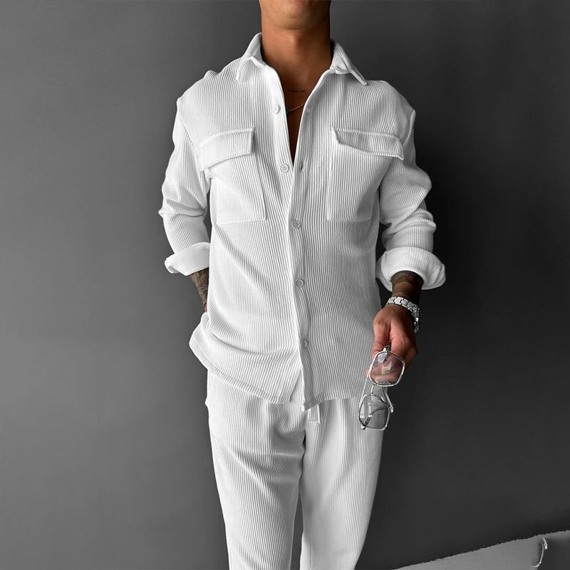 Men's Clothing Men's Shirt New Long Sleeve Lapel Men's Shirt_voghion.com