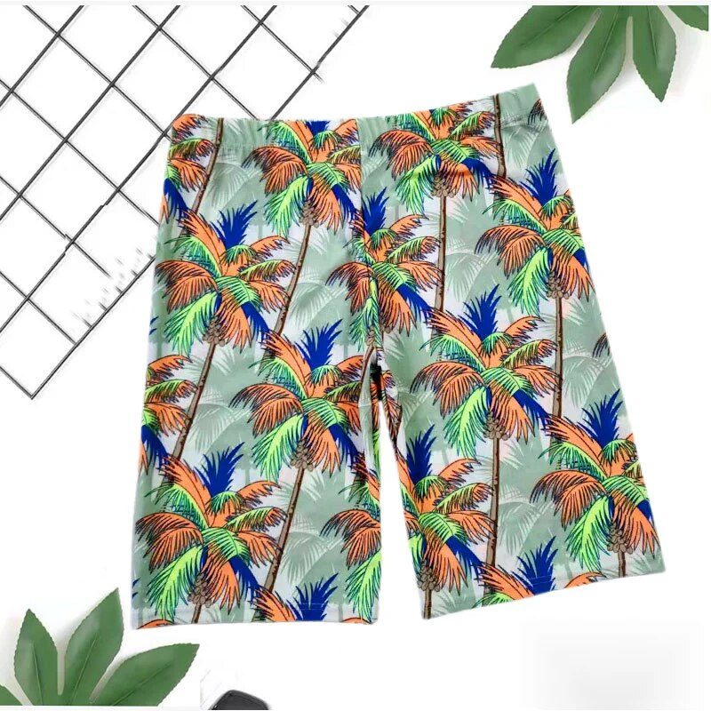 Hot selling five point swimming trunks, men's printed swimming trunks, flat angle extended swimming trunks, high elastic swimming trunks_voghion.com