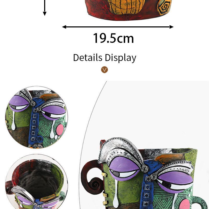 Abstract Emotion Crying Face Planter - Colorful Garden Ornament For Desktop & Courtyard Landscaping
ACZT_voghion.com