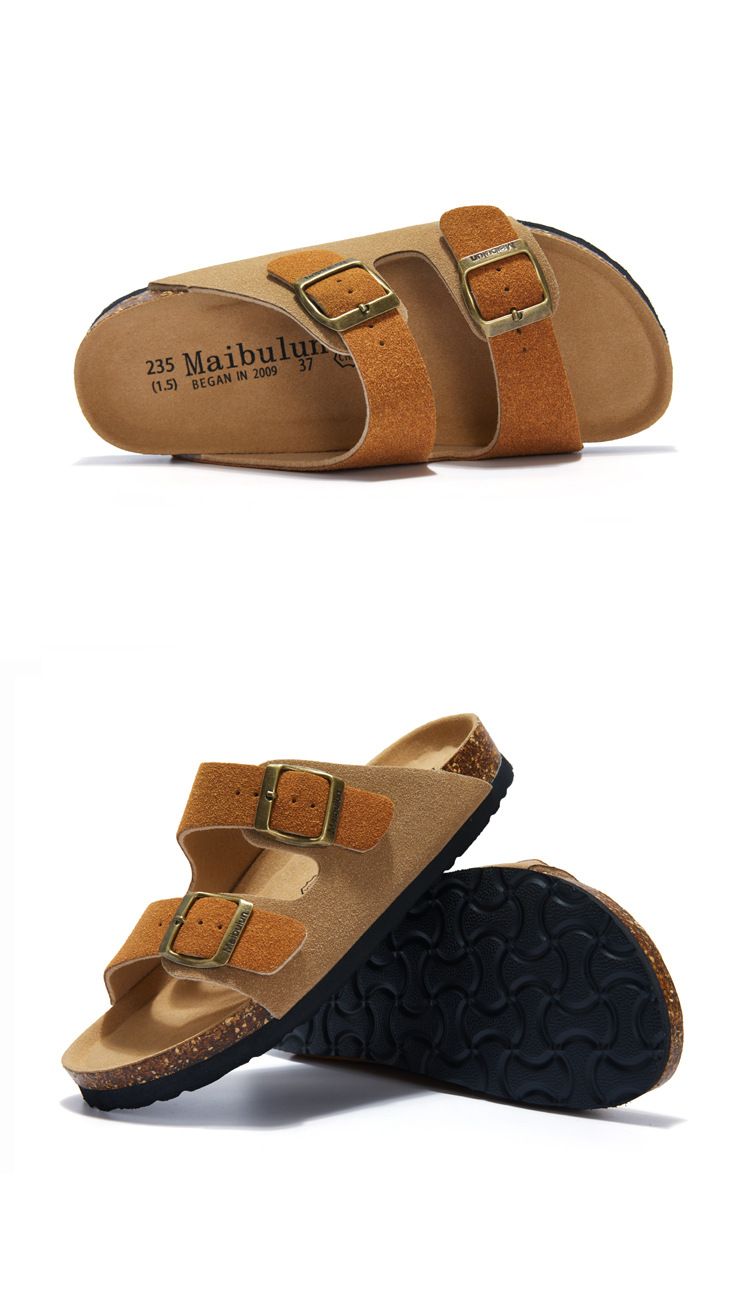 Chinelos rasos SHLIANG para homens, chinelos de cortiça antiderrapantes para áreas internas, chinelos masculinos para praia e áreas externas, sandálias Y0569_voghion.com