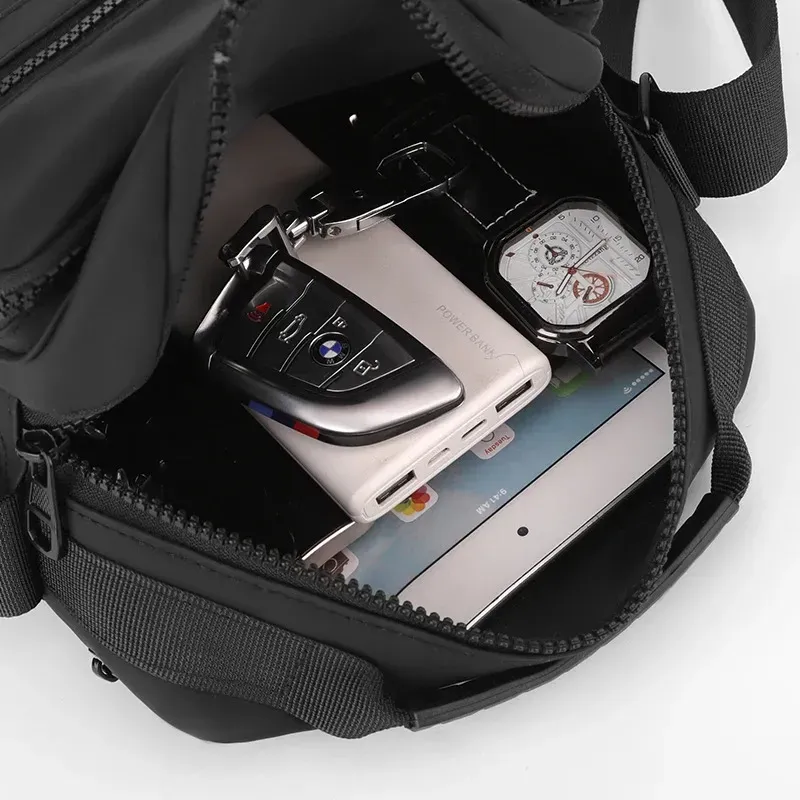 Borsa a tracolla messenger per uomo, casual, Oxford, piccola, con cerniera, semplice, mini borsa per telefono, spalla laterale da uomo 250614l_voghion.com
