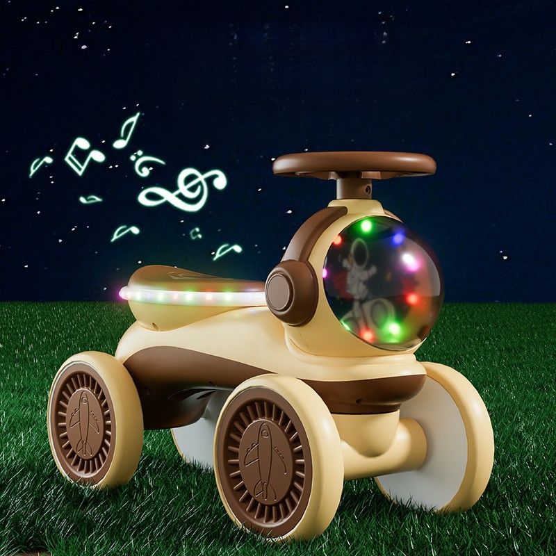 Bici senza pedali per bambini, monopattino a quattro ruote anticaduta per bambini da 1 a 3 anni con luci e musica_voghion.com