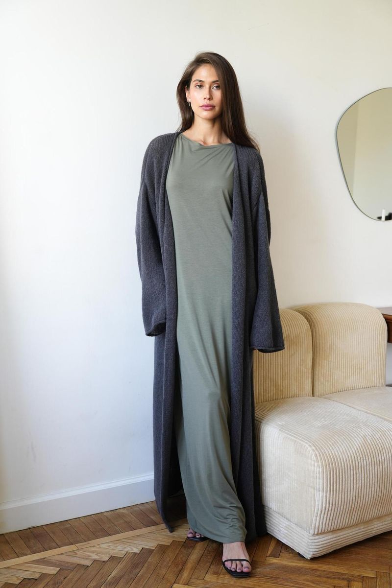 Transparenter Duster-Cardigan aus Strick – Langer Überwurf mit V-Ausschnitt für Boho-Urlaube und Street-Styling (Einheitsgröße) – Frühlings-Pastellkollektion_voghion.com