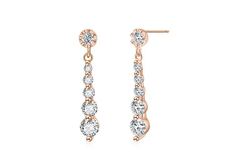 Earrings water drop zircon ear wire simple temperament female earrings_voghion.com