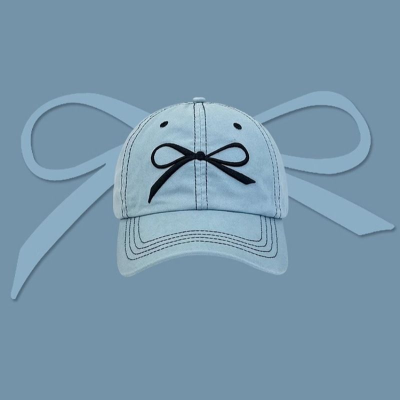 Cappello da baseball versatile con protezione solare e parasole estivo per bambini, con fiocco ricamato e filo luminoso bianco, 2024_voghion.com