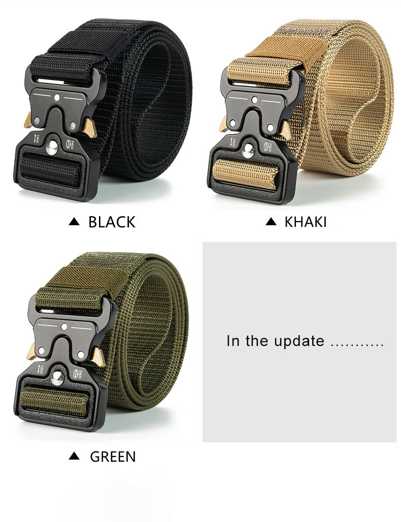 Men Army Hunting Outdoor Mountaineering Multifunctional Tactical Nylon Canvas Woven Trouser Belt_voghion.com