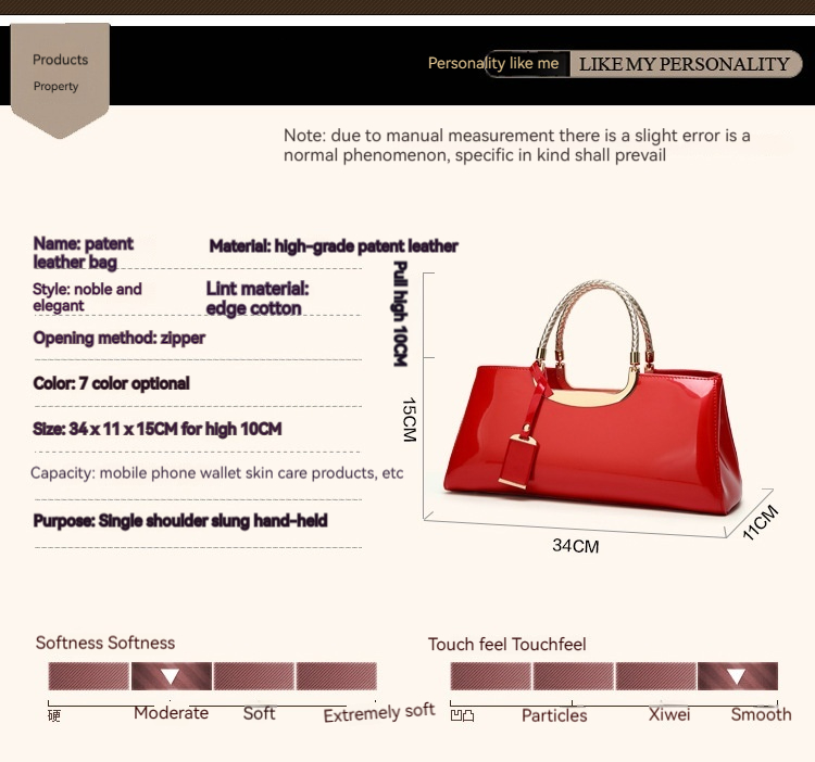 Borsa da donna per banchetti monospalla alla moda in pelle laccata leggera_voghion.com