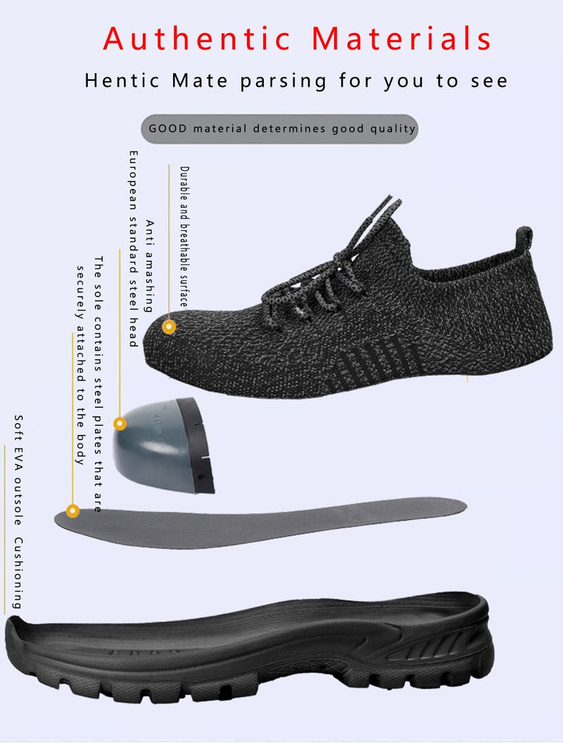 Scarpe da uomo, nuove scarpe da lavoro in tessuto volante, traspiranti, anti-sfondamento e anti-perforazione, testa in acciaio e suola solida, isolamento termico_voghion.com