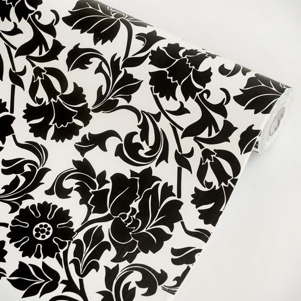 Black Peony - Vinyl Self-Adhesive Wallpaper Prepasted Wall stickers Wall Decor (Roll)_voghion.com