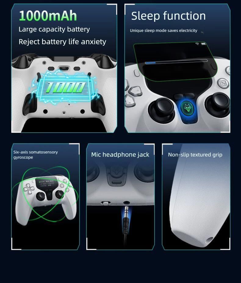 Langming V6 Intelligent Control Large Screen Wireless Smart Game Controller For Switch, PC, Android, Steam, Bluetooth_voghion.com