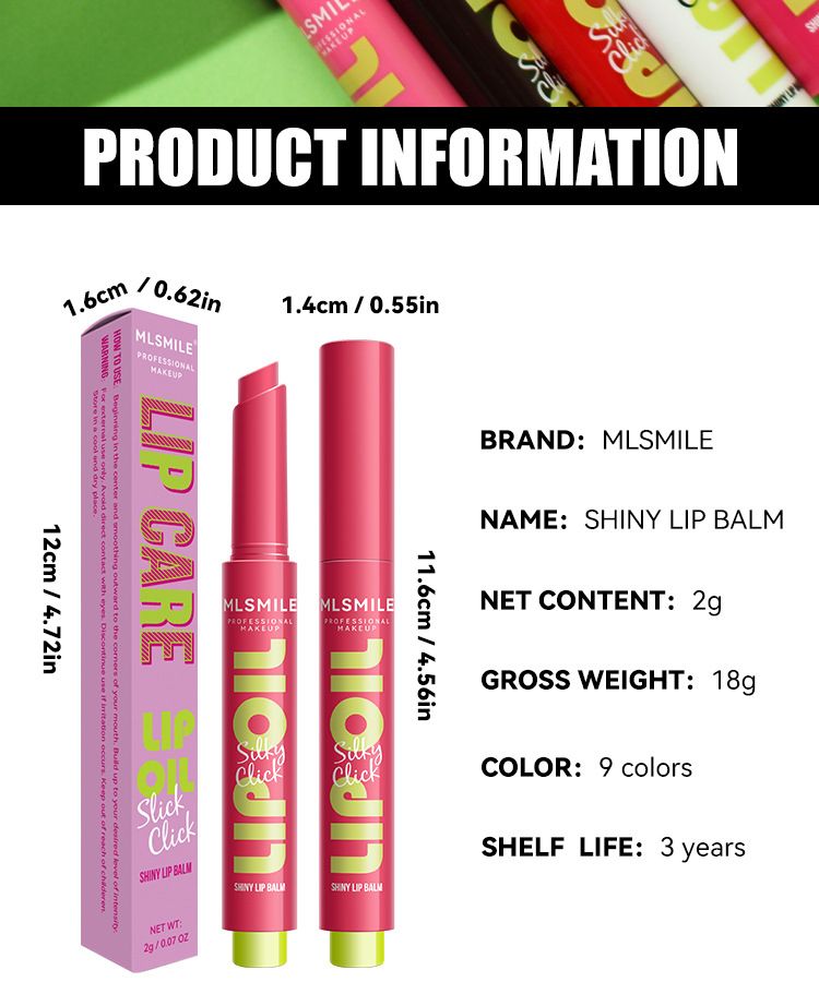 MLSMILE Cosmetics 9 culori ruj de presă ruj solid apă lucios luciu de buze hidratant oglindă ulei de buze_voghion.com