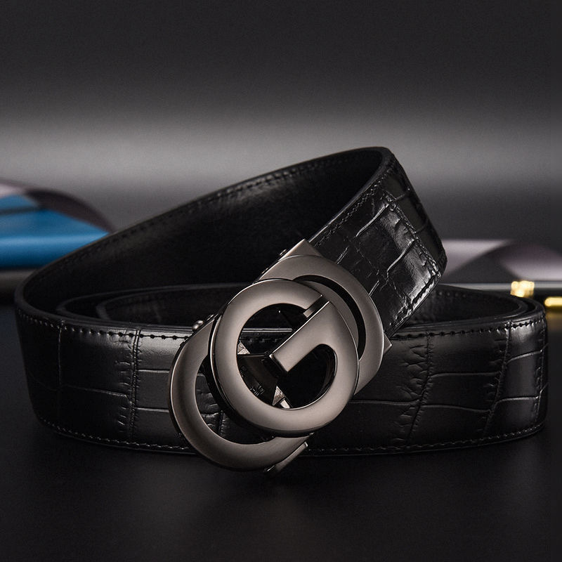 2023 New Selling G Belt Men's Genuine Leather Crocodile Pattern Automatic Buckle Belt Cowhide Fashion Business Simplicity Trend_voghion.com