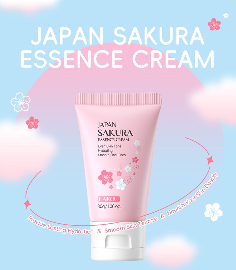 LAIKOU Japanese Sakura Moisturizing Essence Cream 30g Hydrating Care Face Moisturizer Cream_voghion.com
