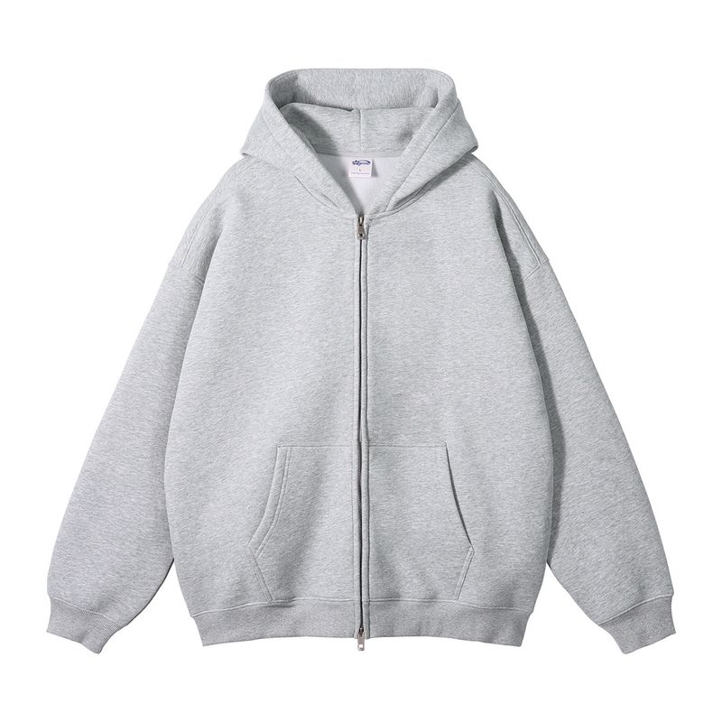Felpa con cappuccio di marca alla moda, con cerniera argentata, foderata in pile, da uomo, autunno inverno 2024_voghion.com