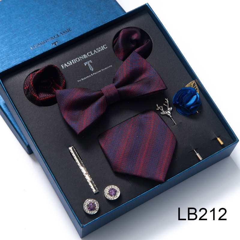 Papion cravată, accesorii pentru bărbați, set de 8 piese, corsaj, broșă, butoni, rochie formală, costum, nuntă și nuntă_voghion.com