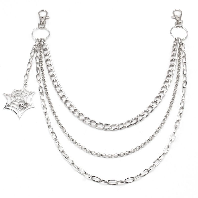 Personalized Sweet Cool Hip Hop Punk Spider Web Pant Gothic Multi Layered Metal Body Chain_voghion.com