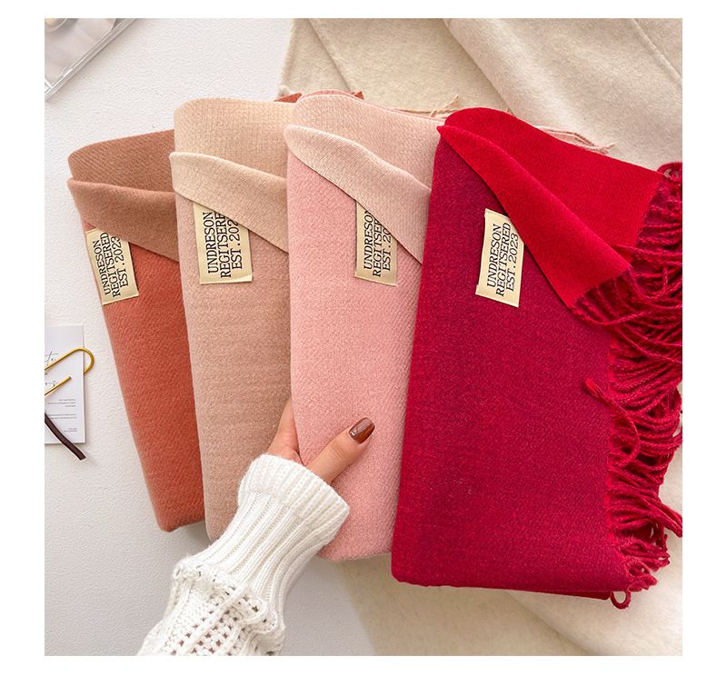 Nuova sciarpa di alta qualità 2025, versione coreana invernale da donna, versatile, in imitazione cashmere, calda, tinta unita, spessa, morbida, cerata, bifacciale_voghion.com