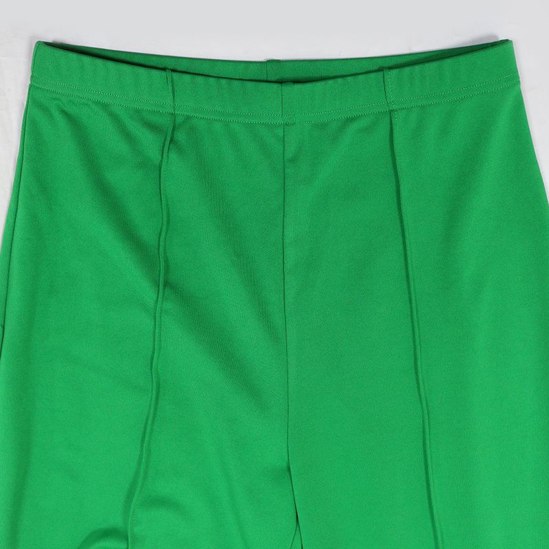 Ensemble haut court bustier et pantalon uni : une tenue deux pièces élégante pour femme_voghion.com