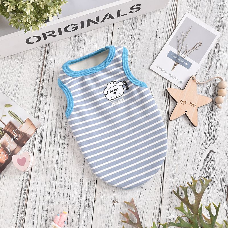 Clothes Teddy Bichon Small Dog Puppy Pet Color Stripe Warm Vest Winter Wear_voghion.com