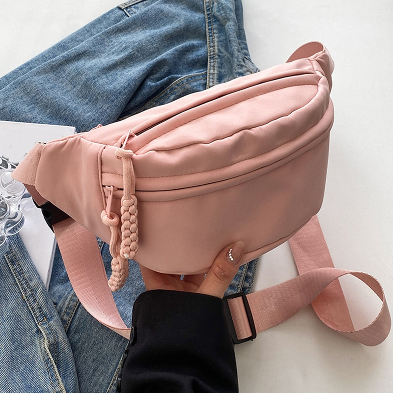 Borsa a banana sul petto per donna Borsa a tracolla a tracolla in tela Marsupio casual Marsupio sportivo a mezzaluna_voghion.com