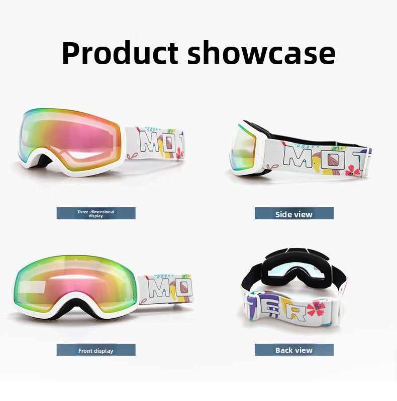 Óculos de esqui infantis esféricos com dupla camada antiembaçante, para crianças de 6 a 14 anos._voghion.com