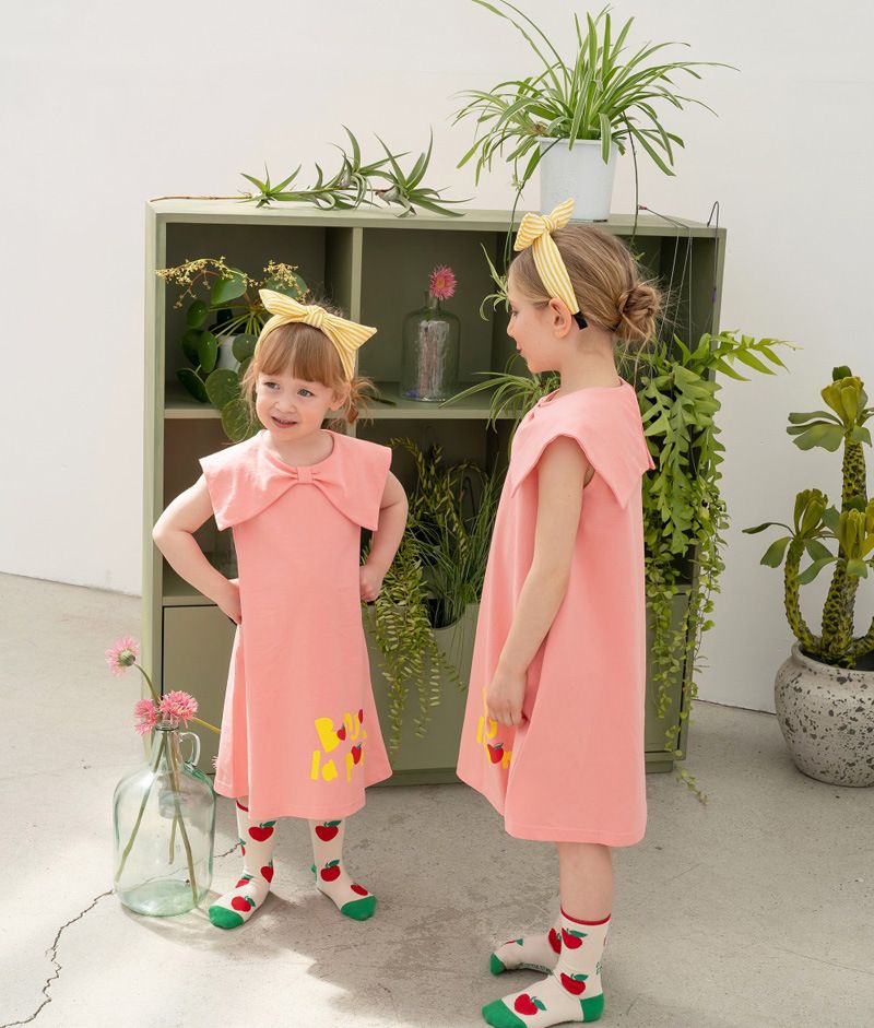 Vêtements pour enfants Été Nouvelle MLS Tendance Manches Courtes Mince Enfants Demi-Manches Filles Décontracté Dessin Animé Robe_voghion.com