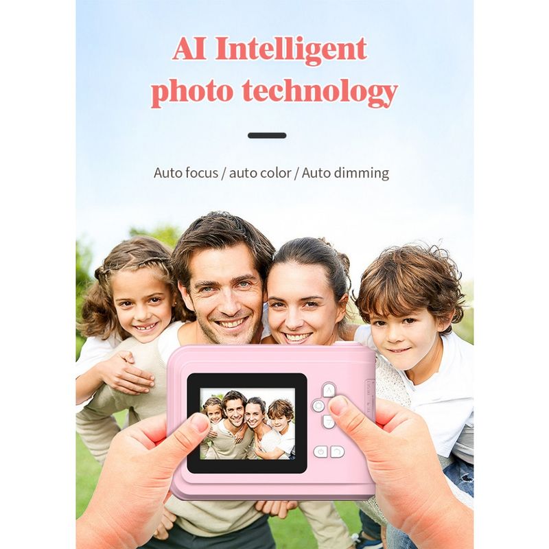 1 juego de cámara Polaroid para niños que puede tomar fotografías e imprimir juguetes para niñas de alto nivel de píxeles, regalos de cumpleaños, regalos de Navidad y Año Nuevo_voghion.com