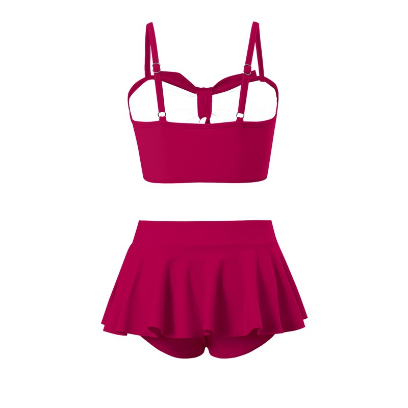 Maillot de bain trois pièces pour enfants Mother&Kids Maillot de bain jupe à volants avec nœud mignon pour filles_voghion.com