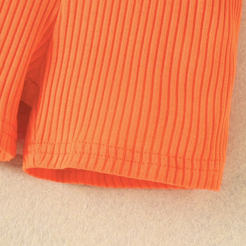 Treasure Salary Children's Fashion Summer Small and Medium Girls Solid Color Pit Stripe jumpsuit+Cowboy Vest Set_voghion.com