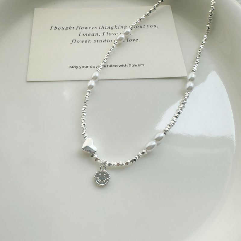 Collana di perle in argento spezzato da donna estate nuova collana clavicola dal design di fascia alta di nicchia di lusso leggero in argento rotto_voghion.com