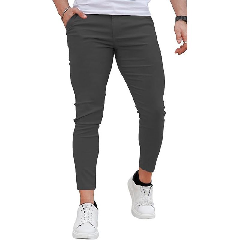 Herrenbekleidung Jogging Stretch Slim Twill Einfarbige Herren Slim Fit Stretch Jogger Pants zum Laufen und für den Alltag – Bequem, Stylisch und Vielseitig_voghion.com