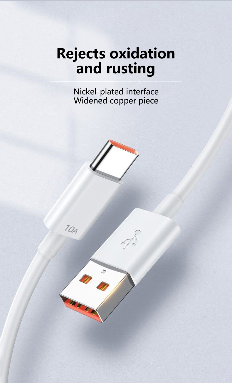 Cable tipo C de carga rápida de 10A, 120W, adecuado para Huawei P50 P40 P30 Xiaomi Samsung POCO PD 66W_voghion.com
