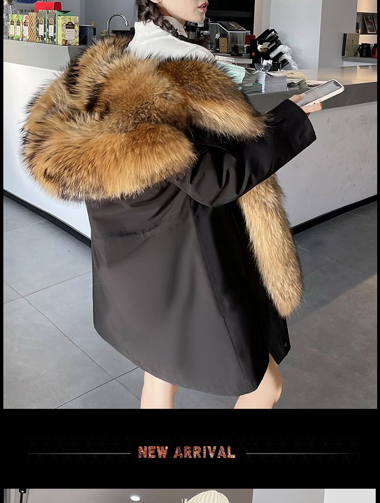 Parka lungo e medio da donna con fodera in pelliccia sintetica e cappuccio – Giacca invernale calda (fodera interna nera/beige/carbone/oro/marrone)_voghion.com