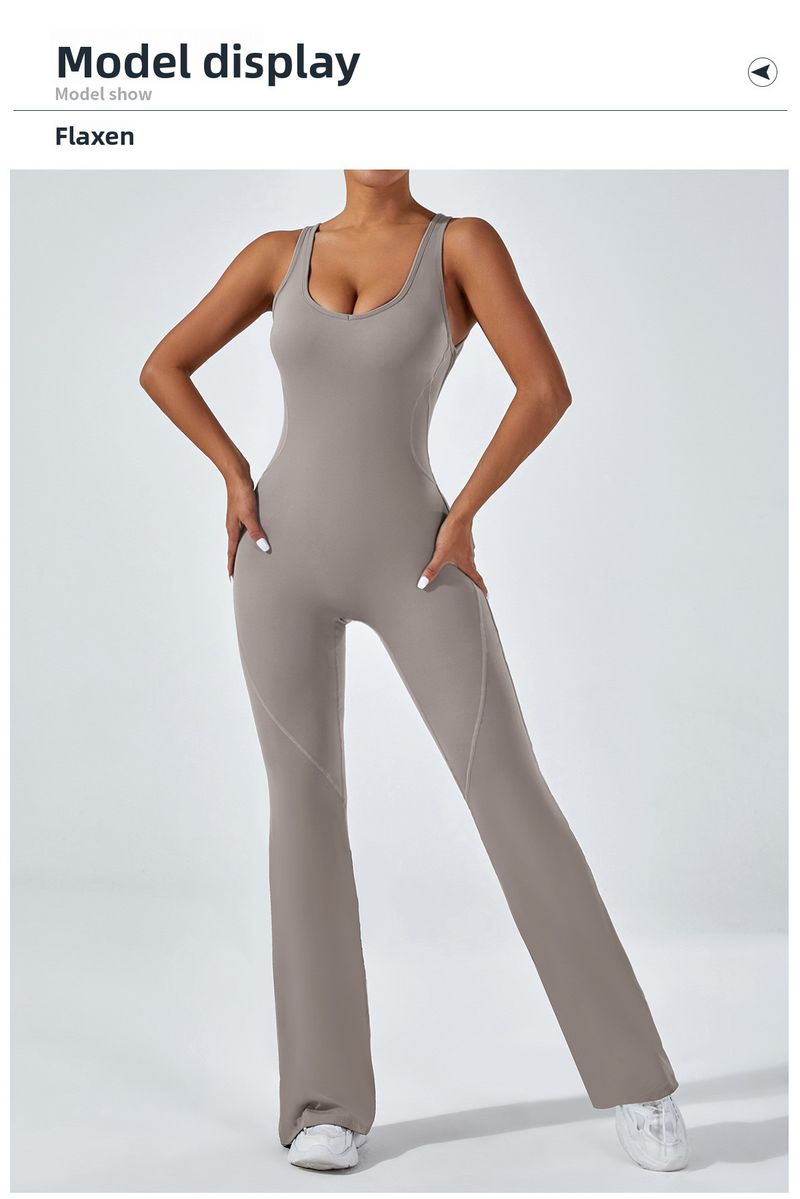 European And American Style Tight-Fitting Backless Yoga Hip-Lifting Sports Fitness Suit Wide-Leg Pants Tummy-Control_voghion.com