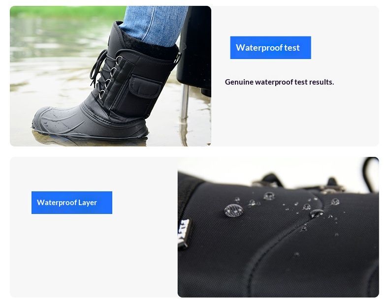Glide Work Safety Men's Fishing Lightweight Shoes Thickened Waterproof Warm Outdoor Cold-Proof Snow Boots_voghion.com
