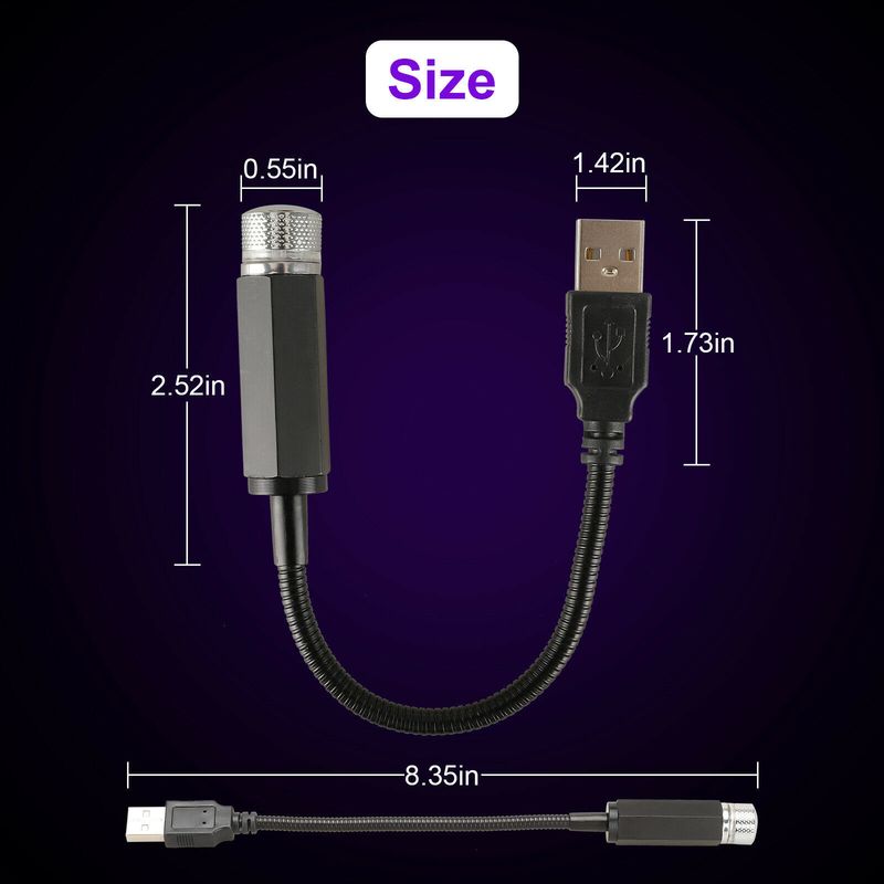 Auto Sternenhimmel USB Atmosphäre Licht Auto Dach Innendekoration Sternenhimmel Decke Projektionslicht_voghion.com