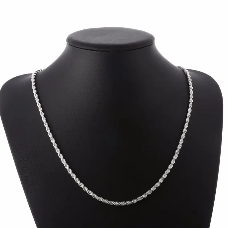 Klaar voorraad 2/3/4MM 16-24 inch touwketting ketting voor mannen vrouwen mode punk bruiloft feest geschenken sieraden_voghion.com