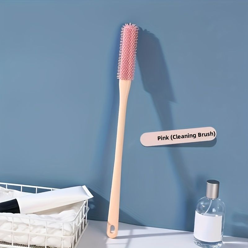 Long-Handle Silicone Ergonomic Foot Scrubber - Soft, Exfoliating Massage Brush For Feet & Back, Ideal For Shower & Spa, Alcohol-Free_voghion.com
