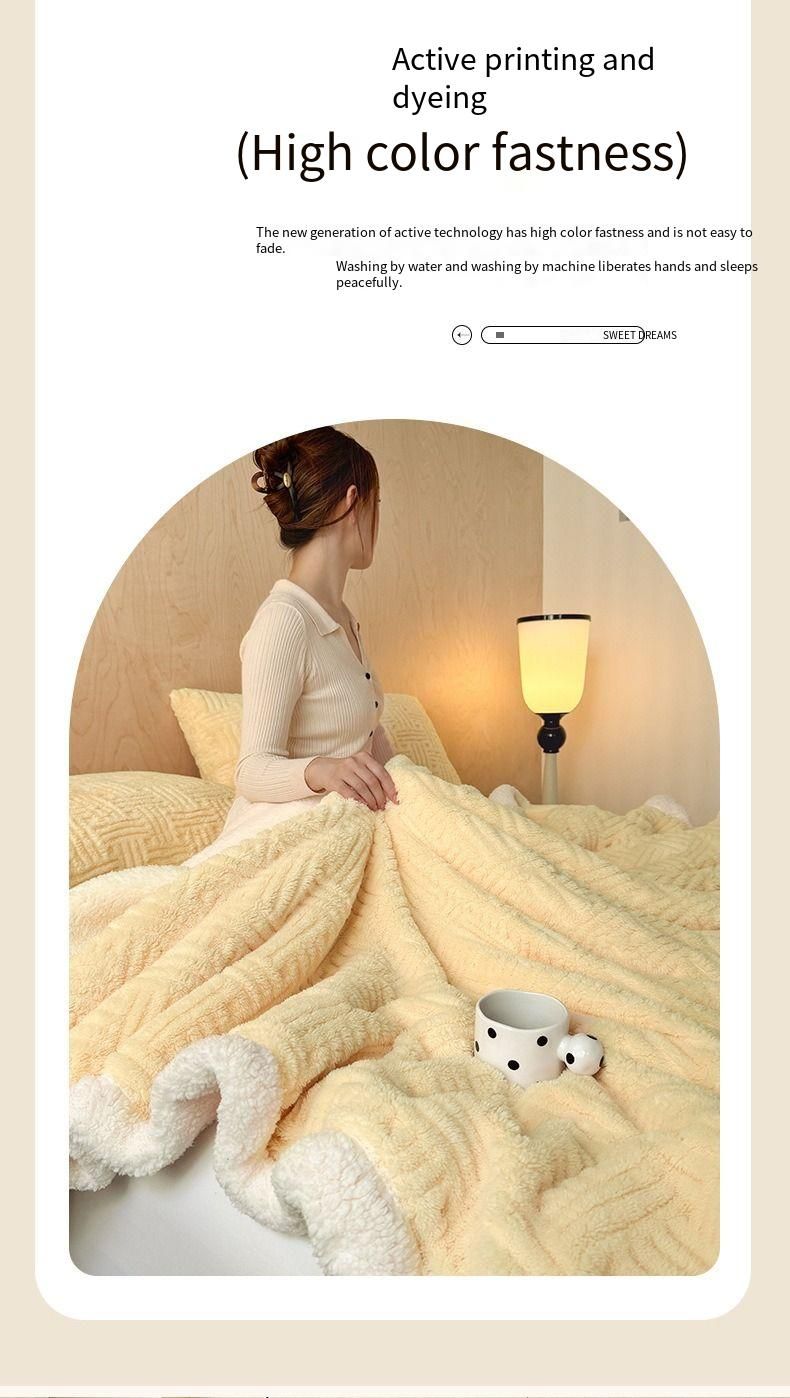 2025 New Jacquard Shu Cotton Wool Lamb Wool Blanket Gift Thickened Blanket_voghion.com