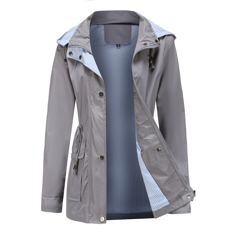 Damenbekleidung neue Herbst- und Winterjacke mit abnehmbarer Kapuze, Windjacke für Damen, große Damenjacke, Regenmantel_voghion.com