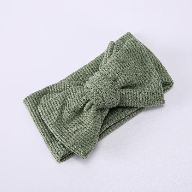Fascia per capelli oversize con fiocco per neonati e bambini, lavorata a maglia a nido d'ape, annodata, con protezione a fontanella, ornamento per capelli, fiore per la testa_voghion.com