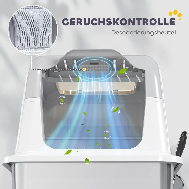 Katzentoilette Mit Deckel, Streuschaufel, Edelstahl Bis 15kg_voghion.com