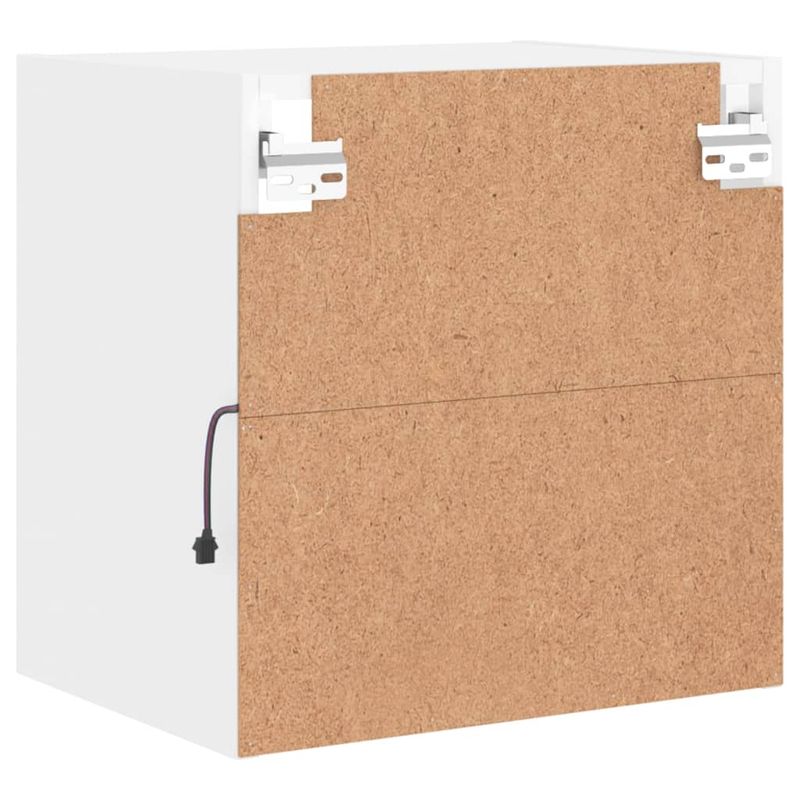 Wand-Nachttisch mit LED-Leuchten 2 Stk. Weiß_voghion.com