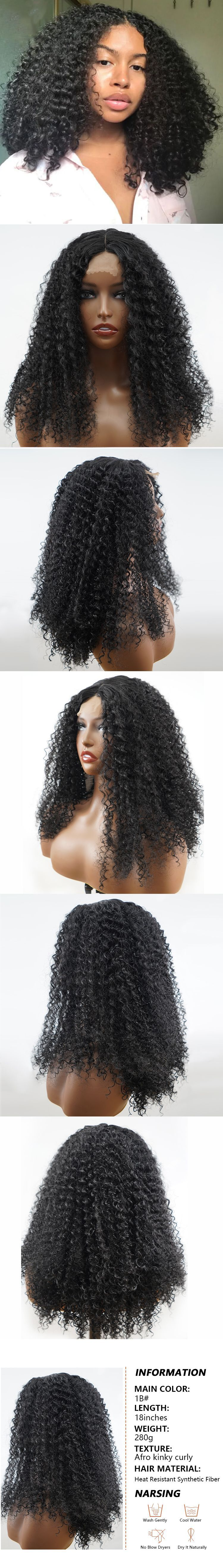 Venta al por mayor, pelucas africanas transfronterizas para mujeres, pelucas en forma de U, encaje frontal, separación central, afro, rizado, fibra química, tocados_voghion.com