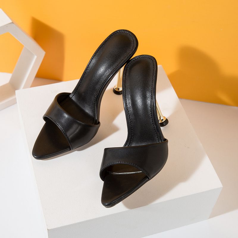 New Pointy Electroplated High Heel Sandals_voghion.com