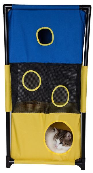 Pet Life Kitty-Square Obstacle Soft Folding Sturdy Play-Active Travel Collapsible Travel Pet Cat House Furniture_voghion.com