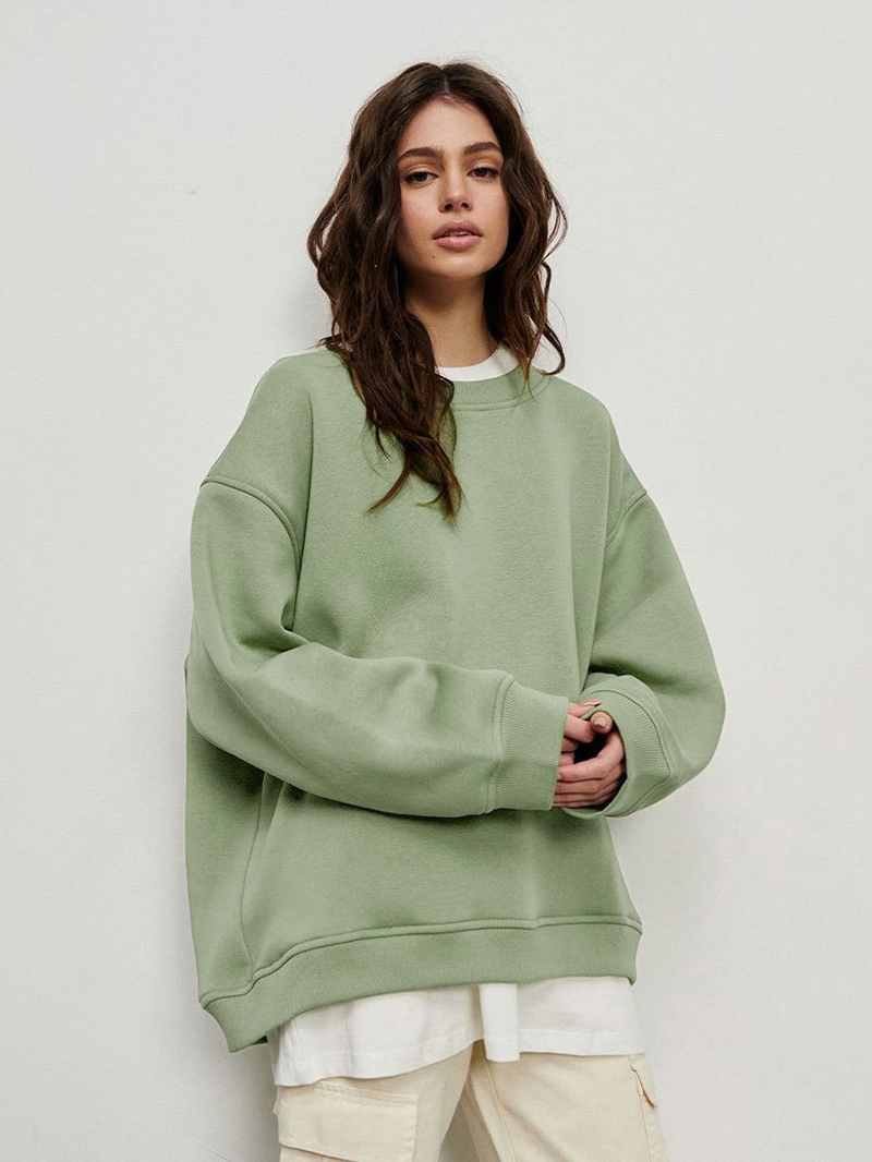 Robe femme col rond sweat à capuche ample femme_voghion.com