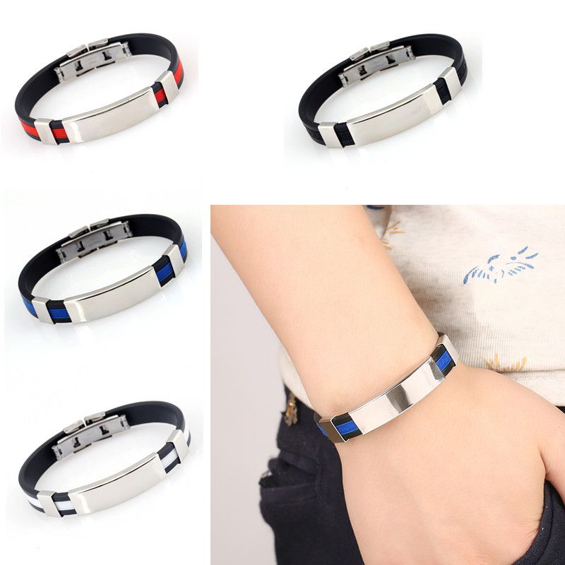 Personalità in titanio Versione coreana Silicone liscio Moda maschile alla moda Acciaio inossidabile_voghion.com