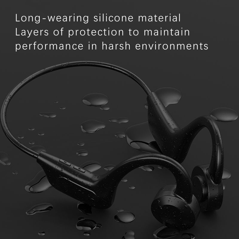 Earphones Wireless Bluetooth Bone Conduction Headphones Neckband Sport Headset with TF Card MP3 Player For Android IOS_voghion.com